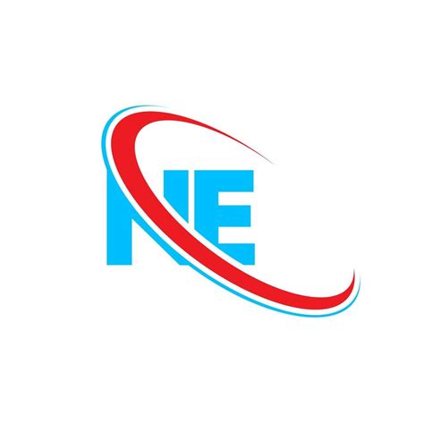 NE logo. NE design. Blue and red NE letter. NE letter logo design. Initial letter NE linked ...