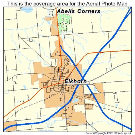 Aerial Photography Map of Elkhorn, WI Wisconsin