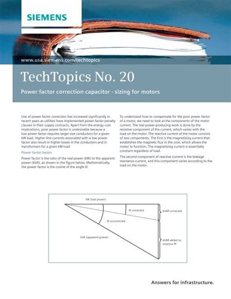 Power factor correction capacitor - sizing for motors - Siemens