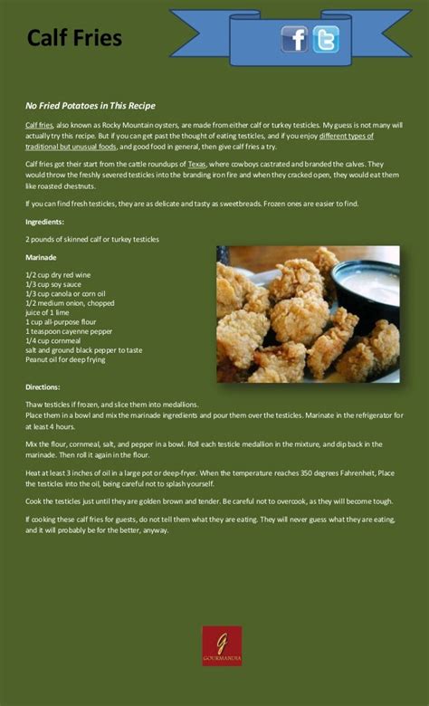 Calf fries recipe