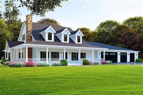 Modern Farmhouse Plan with In-Law Suite - 70607MK | Architectural ...