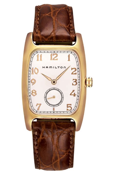 Hamilton American Classic Boulton Leather Strap Watch, 27mm x 31mm | Nordstrom