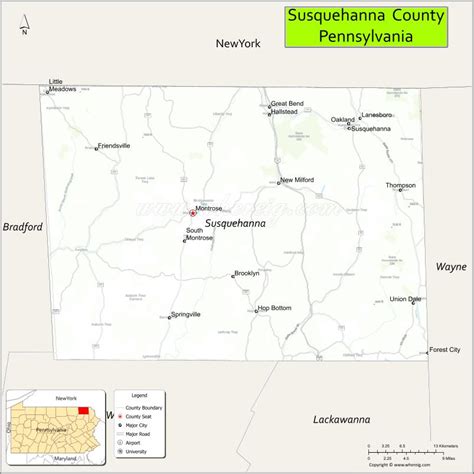 Map of Susquehanna County, Pennsylvania - Thong Thai Real