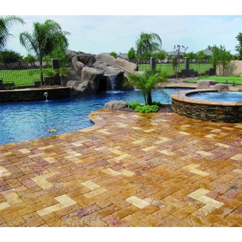 Tuscany Riviera 8x16 Tumbled Travertine Pavers - Patio Pavers USA