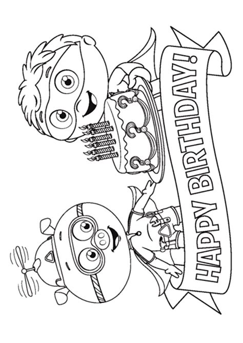 Happy Birthday Super Why Coloring - Play Free Coloring Game Online