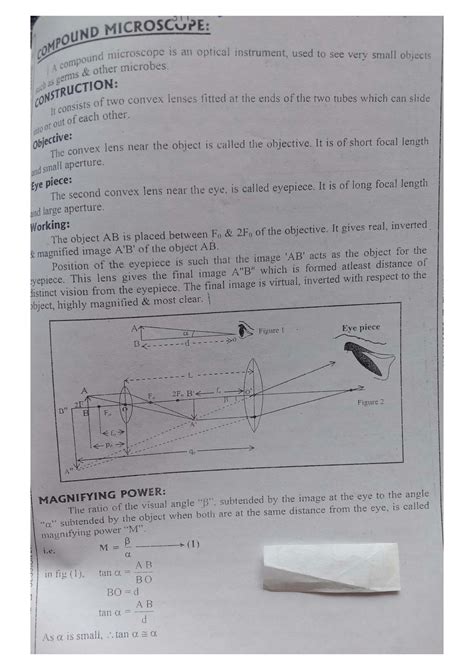 SOLUTION: Compound microscope construction objective eye piece ...