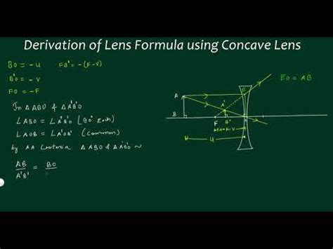 Derivation of Lens Formula using Concave Lens @Kamaldheeriya Maths easy ...