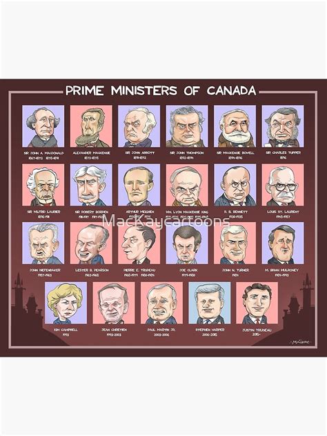 "Canada's Prime Ministers (updated 2020)" Poster by MacKaycartoons ...