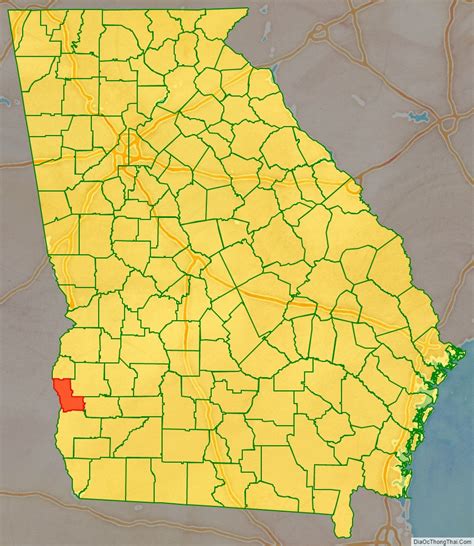 Map of Clay County, Georgia - Thong Thai Real