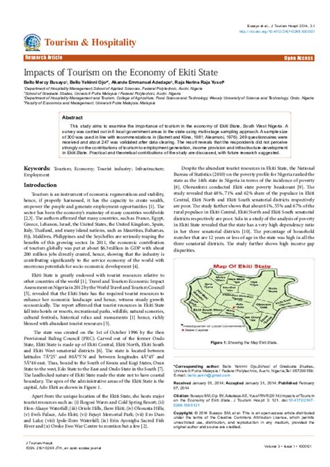 (PDF) Impacts of Tourism on the Economy of Ekiti State | Raja Yusof and bello yekini - Academia.edu