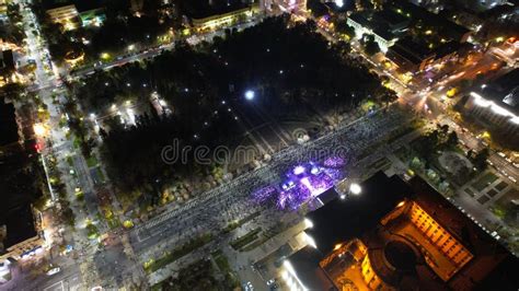 Top View from a Drone on the Big Concert City Stock Image - Image of lights, park: 264829057