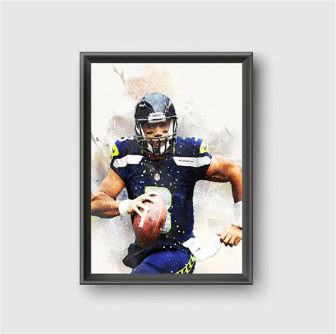 Russell Wilson Seattle Seahawks Poster Print Sports Art | Etsy