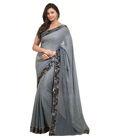 Vastrang Sarees Grey Linen Saree - Buy Vastrang Sarees Grey Linen Saree ...