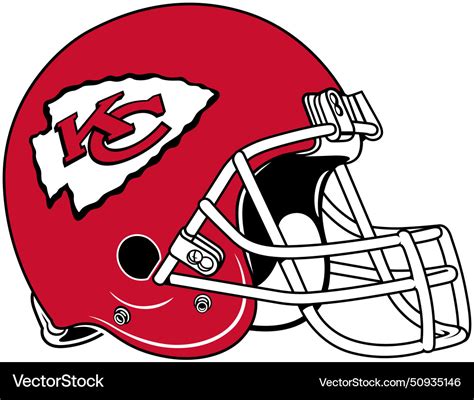 Red helmet of the kansas city chiefs american Vector Image