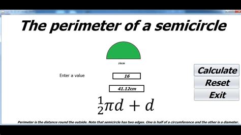 Perimeter For A Semicircle