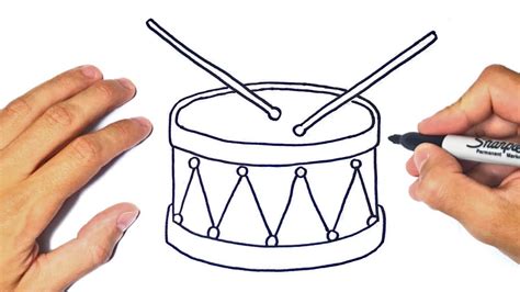 How to draw a Drum Step by Step | Drum Drawing Lesson - YouTube