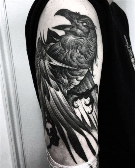 57 Epic Odin’s Ravens Tattoo Designs for Men [2024 Guide] | Crow tattoo ...