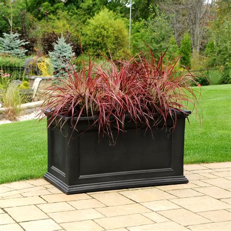 20" X 36" Fairfield Patio Rectangular Planter Black – Mayne – BrickSeek