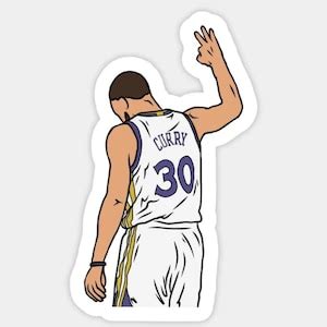 Steph Curry 3 Point Celebration Glossy Sticker 3, Water Resistant Laptop and Phone Decal - Etsy