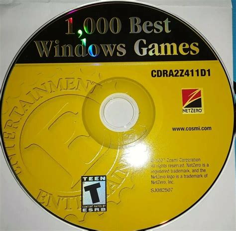 1000 Best Games for Windows - PC Games (CD-ROM, 2007) *Disc Only* Win ...