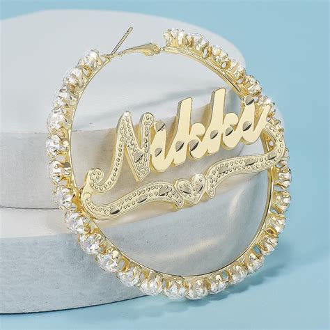 Gold Plated Personalized Hoop Name Earrings – joycenamenecklace