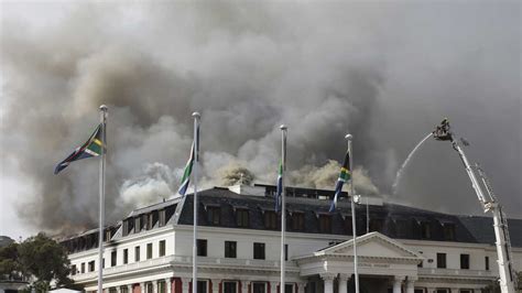 South Africa's Parliament complex is on fire, again : NPR