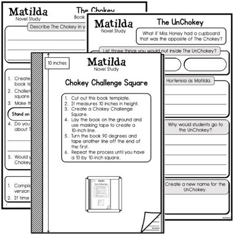 Matilda: The Chokey Book Response Task - Top Teacher