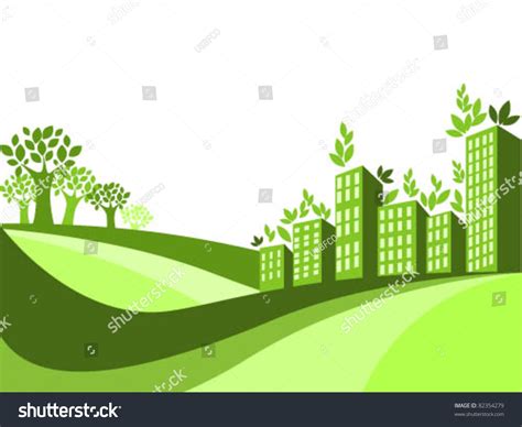 Green City Background Stock Vector (Royalty Free) 82354279 | Shutterstock