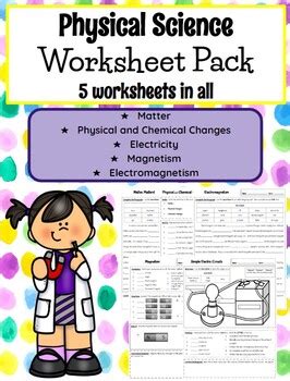 Physical Science Worksheets by Teach in the Peach | TpT