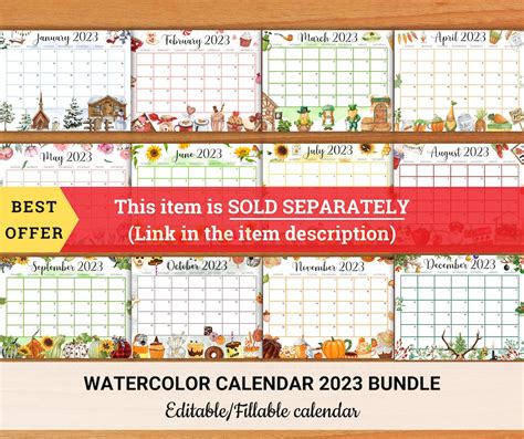 EDITABLE December 2023 Calendar Beautiful Winter in a - Etsy