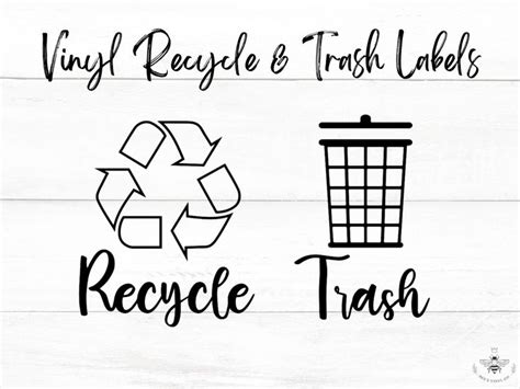 Recycle and Trash Can Labels Vinyl Stickers for Garbage and - Etsy ...