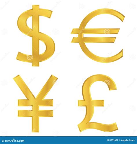 Gold Currency Symbols Royalty Free Stock Photography - Image: 8751637