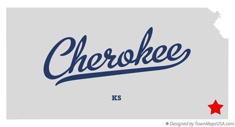 Map of Cherokee, Cherokee County, KS, Kansas