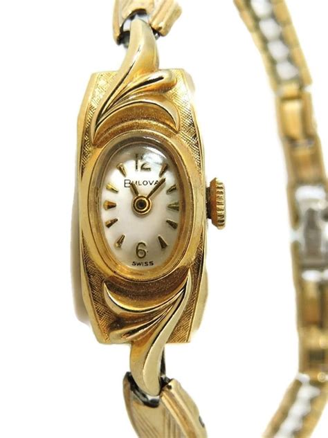 Vintage Bulova 14k Gold Ladies Watch Running Beautiful Classic ...