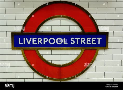 Liverpool Street Station underground sign, London, England Stock Photo - Alamy