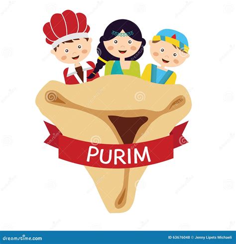 Kids Wearing Costumes From Purim Story. Arranged Stock Vector - Illustration: 63676048