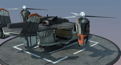 Futuristic Dropship 3d Model