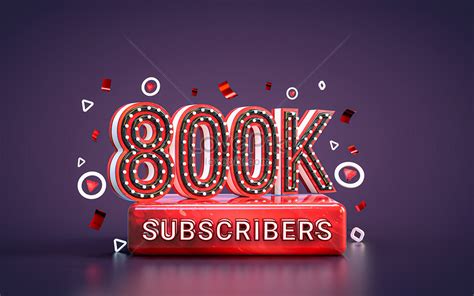 800k subscribers followers celebration. 3d render social media c ...