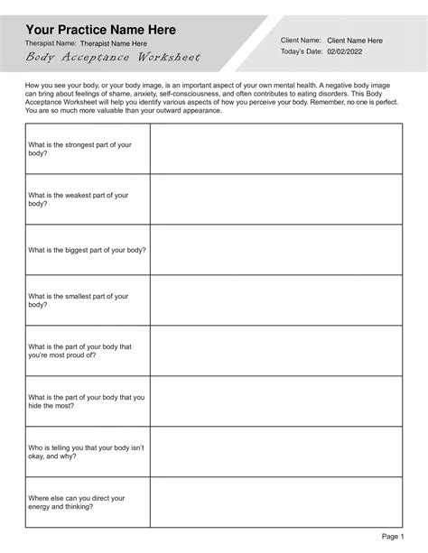 Acceptance Worksheet Pdf Mental Health Worksheets | SexiezPicz Web Porn