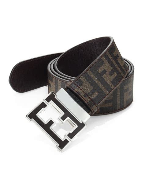 Fendi Logo Reversible Belt in Brown - Lyst