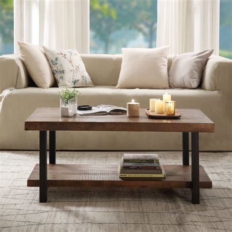 A two-layer solid wood coffee table for 65% off for a simple and classic addition to your living ...