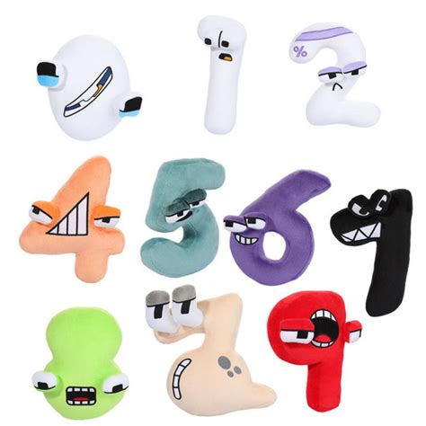 Buy 10pcs/set Number Plush Toy 0-9 Number Stuffed Animal Numberblock Plushie Doll Toys Kids ...