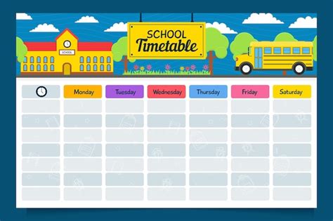 School Schedule Template - Free Vectors & PSDs to Download