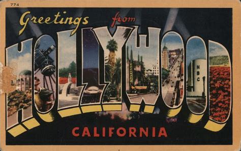 Greetings from Hollywood California Postcard