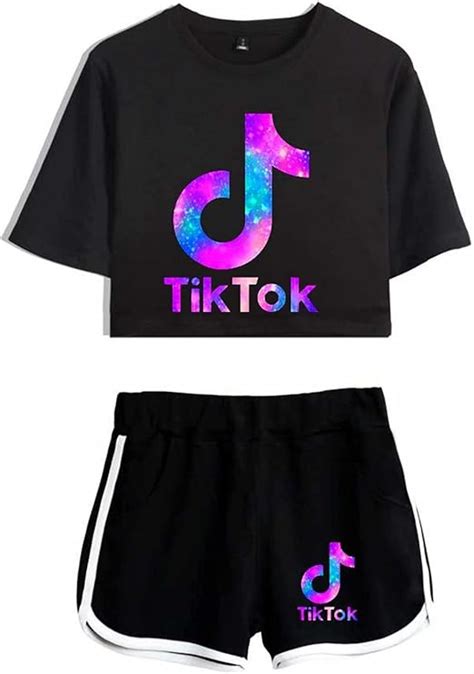 TIK Tok Girls Summer Clothes 3D T-Shirt with Short Pants Outfit 2 Piece Set Comes with 10PCS not ...