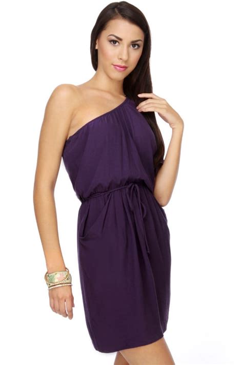 Cute Purple Dress - Grape Dress - One Shoulder Dress - $73.00