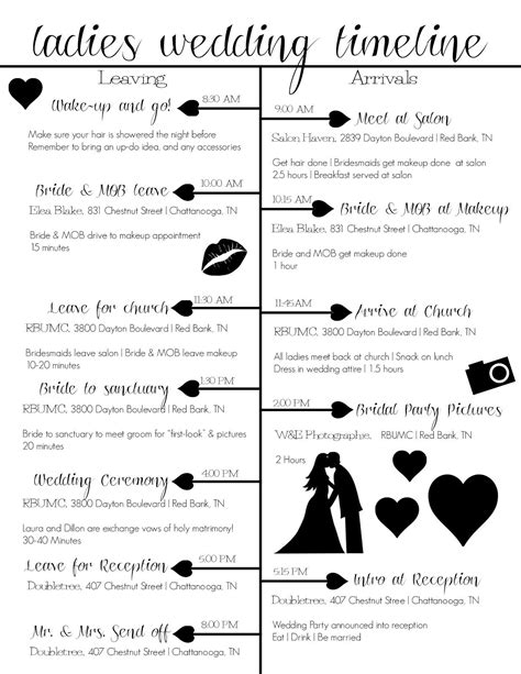 Wedding Day Timeline Free Template It Is Available As A Word Document ...