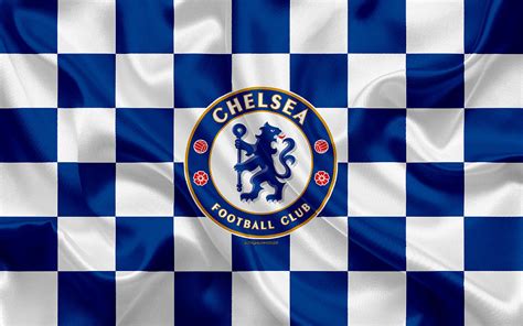 Chelsea FC 4k logo creative art blue and white checkered flag English ...