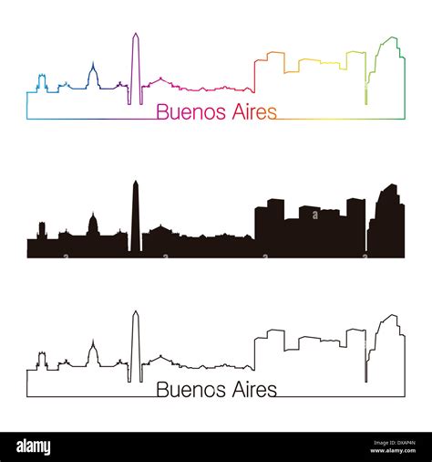 Buenos Aires skyline linear style Stock Photo - Alamy