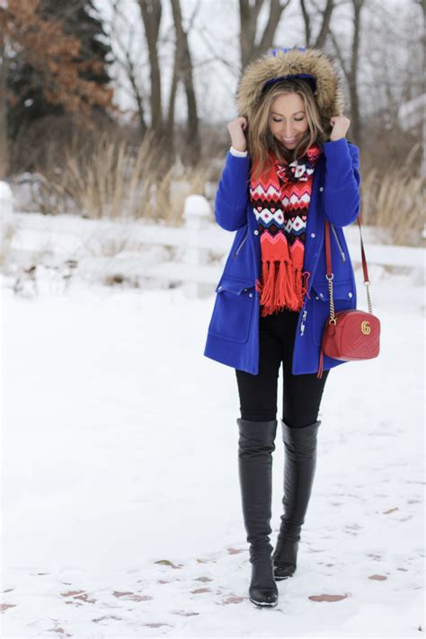 Blue and Red - Winter Outfit - Lilly Style